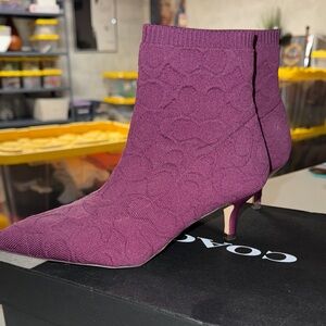 Coach Women's Rich Purple Heeled Boots